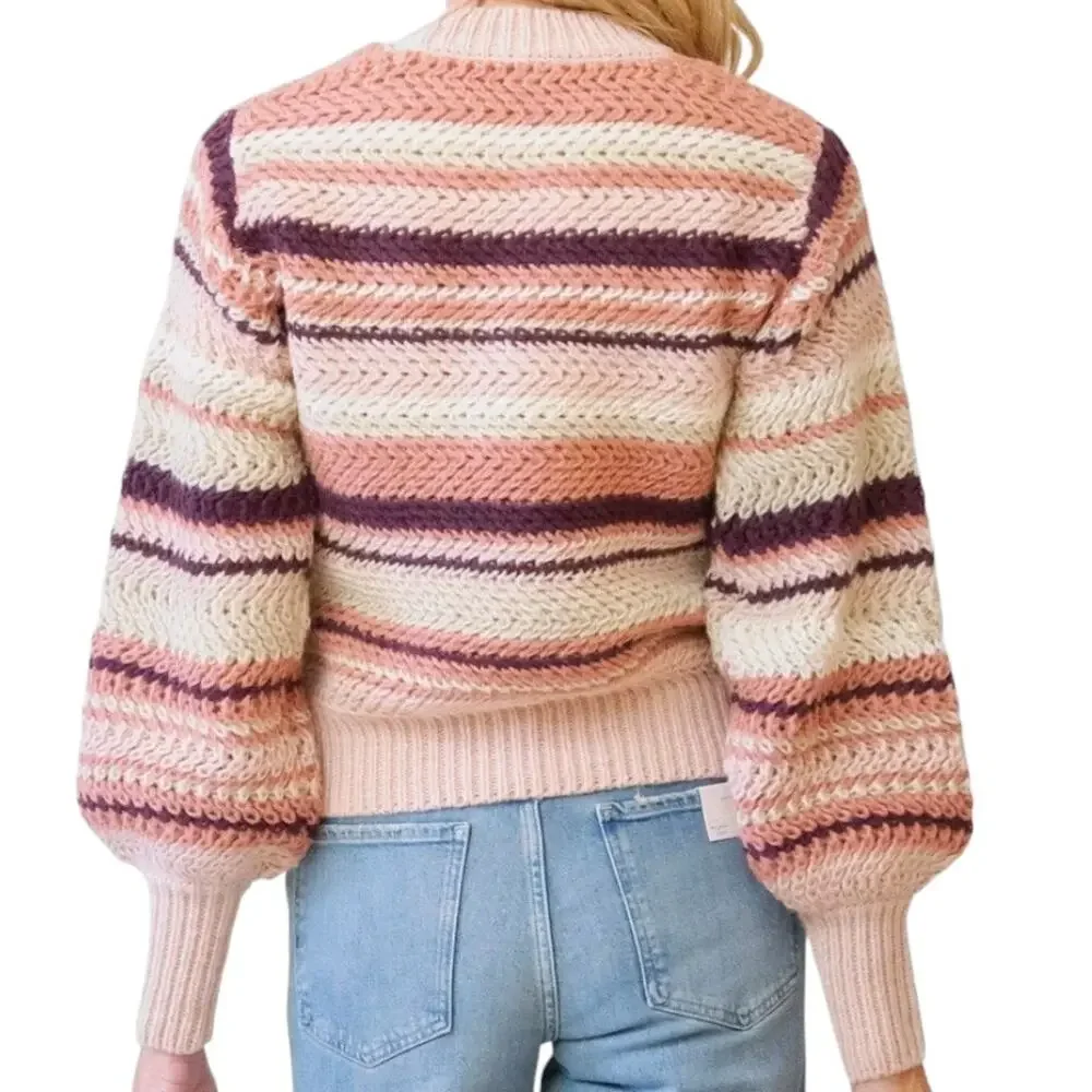 Z Supply Multi Pink Striped Sweater - Picture 2 of 3
